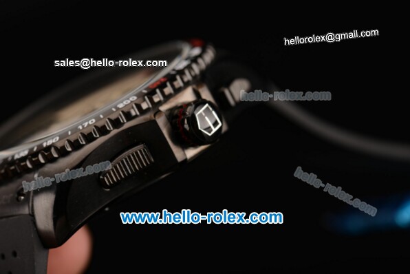 Tag Heuer Grand Carrera Calibre 36 RS Caliper Chrono Miyota OS20 Quartz PVD Case with Black Rubber Strap and White Dial - 7750 Coating - Click Image to Close
